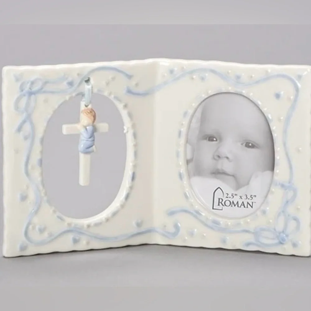 Roman 6x4 Porcelain Nursery Frame. Newborn | Decor | Heirloom | Christening